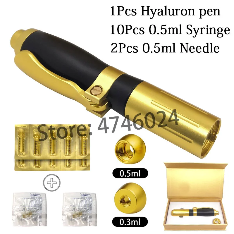1pc pen 10pc syringe 0,3 мл/0,5 мл 2 в 1 ручка с гиалуроновой кислотой пистолет с гиалуроником lin для удаления морщин против старения подтяжка губ высокое давление - Цвет: 1pc pen 10pc syringe