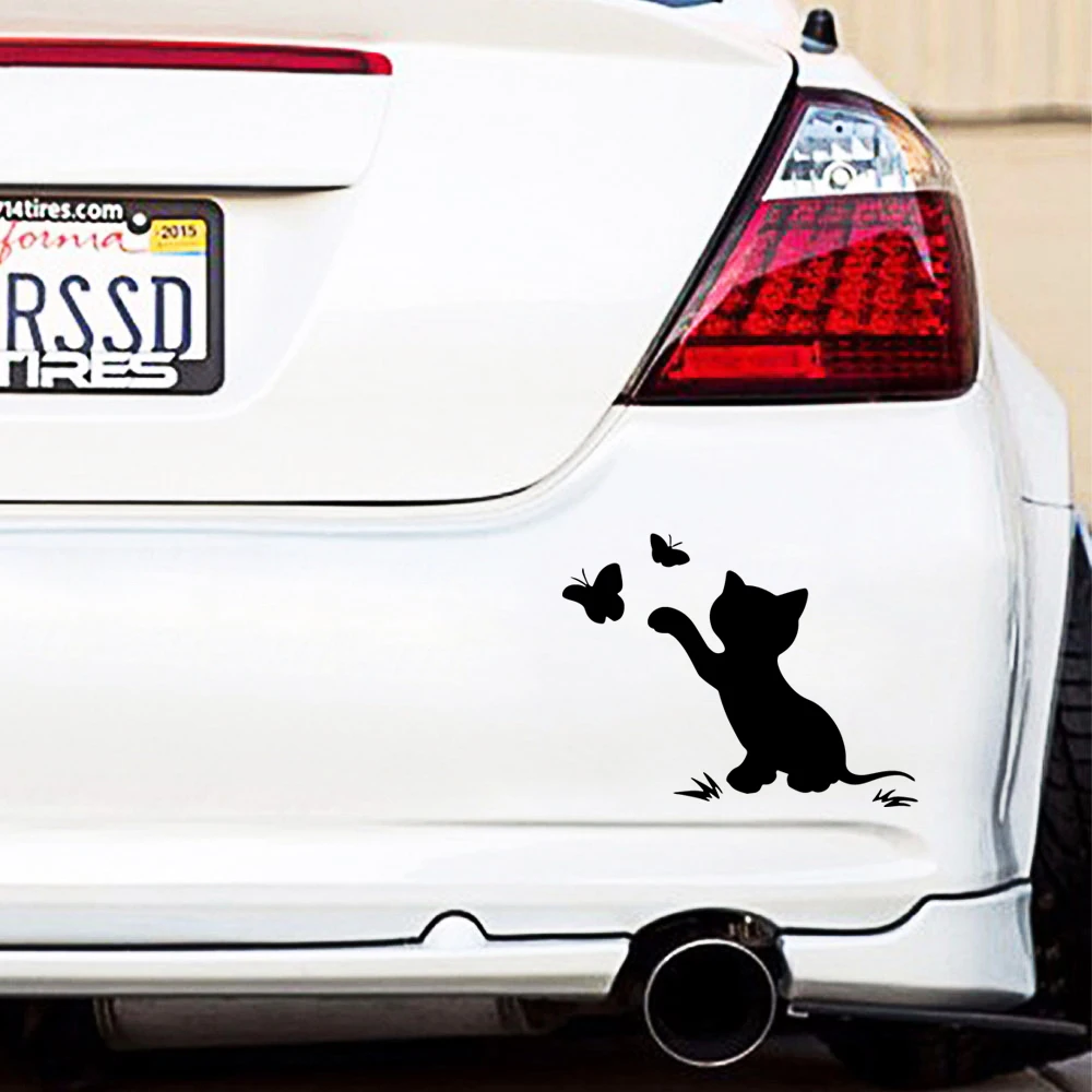 

Cute Cat Car Stickers and Decals Wrap Vinyl Animals Auto Product for Cars Windows and Body Decoration Apply To Car Window Laptop