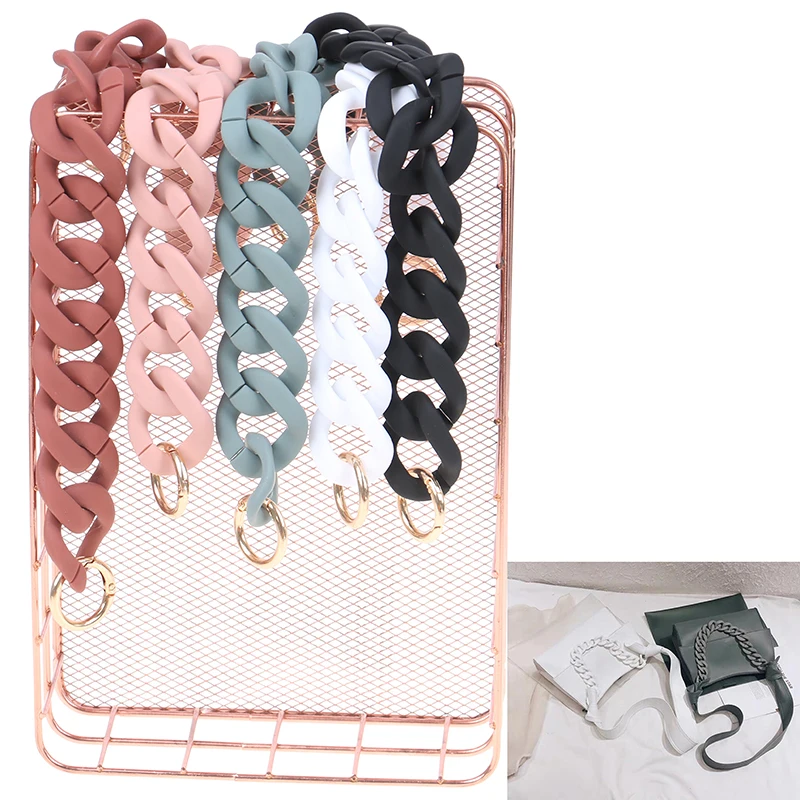 

1 PC 30cm/41cm DIY Fashion Colorful Detachable Acrylic Chain Handle Fish Bone Plastic Strap Shoulder Bags Accessories For Women