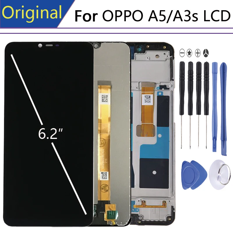 Для 6 2 &quotpantalla oppo A3s в мобильный телефон LCD s с рамкой a5 дисплей дигитайзер сборе
