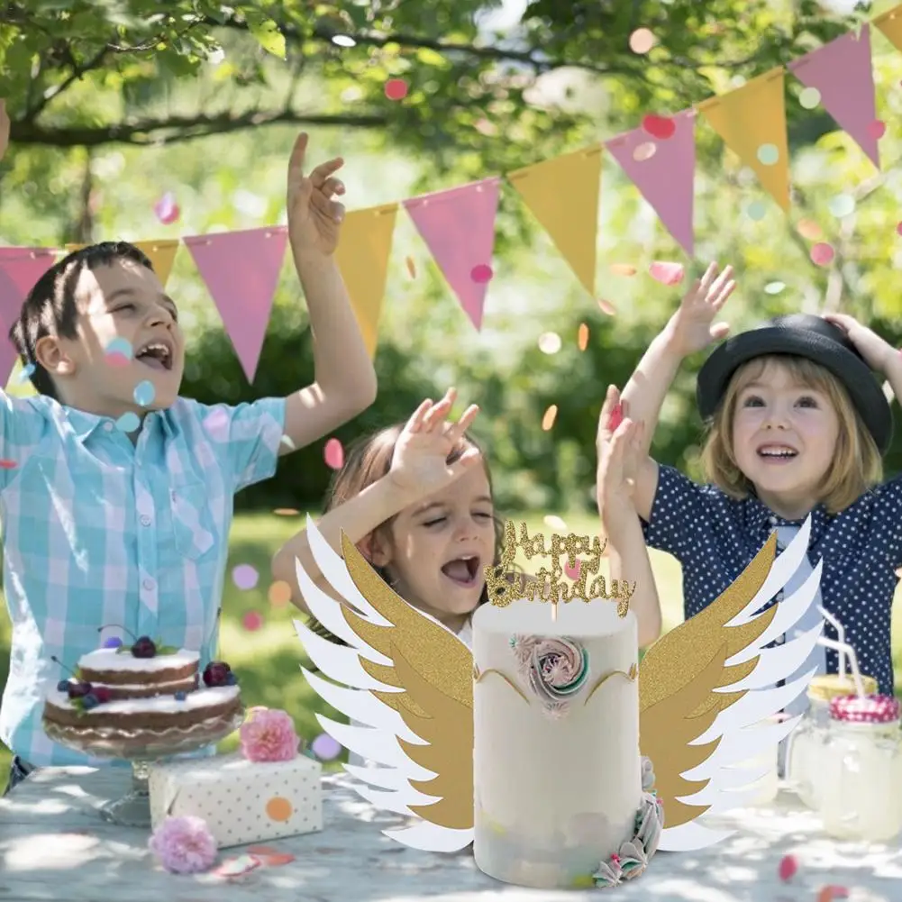 2 шт. вечерние украшения для торта топпер кекса Блестящий бумажный Топпер