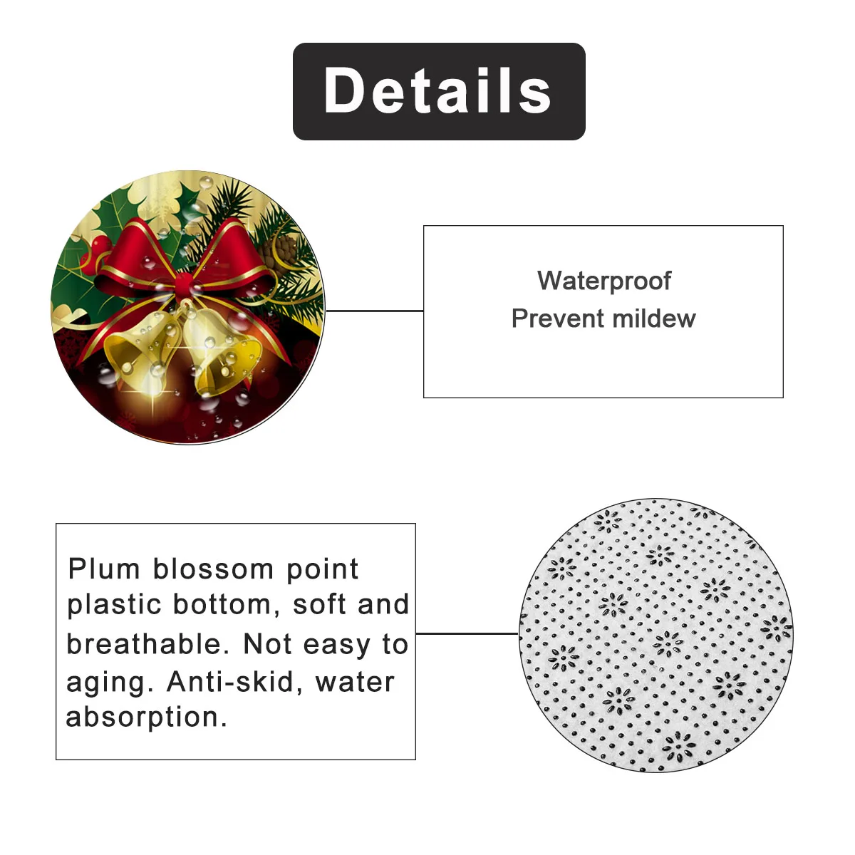 Занавеска для душа из полиэстера 180x180 см нескользящая | Дом и сад