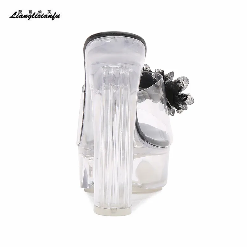 Женские босоножки для ночного клуба свадебные туфли с прозрачными кристаллами