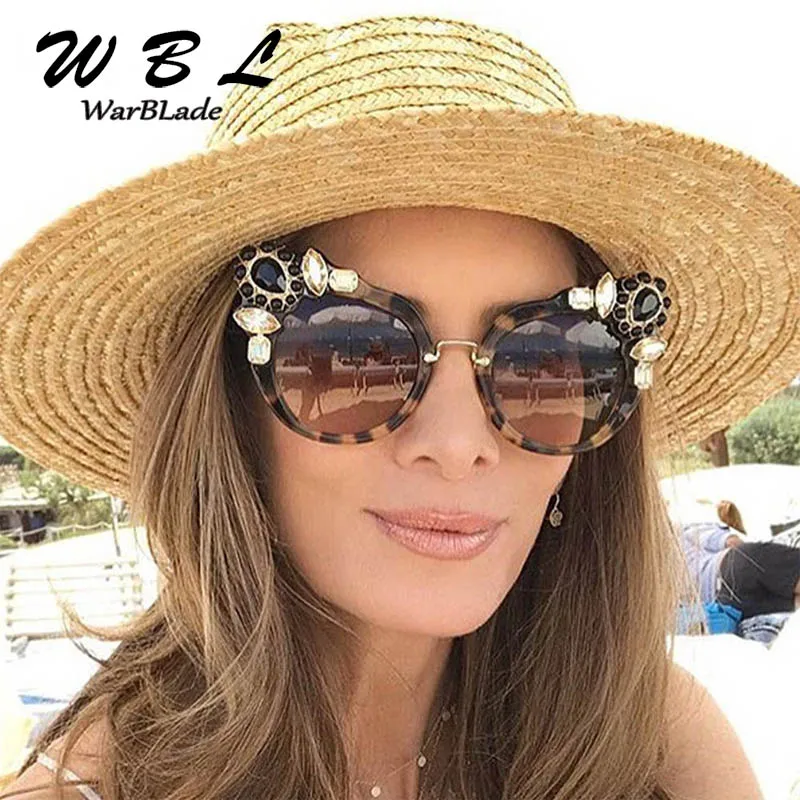 WarBLade 2019 Fashion Rhinestone Elegant Cat Eye Sunglasses Women Brand Designer Luxury Sun Glasses Female Summer Eyeglasses | Аксессуары
