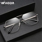 WIHODA Pilot с защитой от синего излучения Мужская идентификация двойного луча, UV400 металлические плоские стеклянные Оправы для близорукости A8692