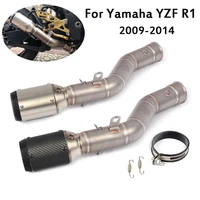 slip on middle pipe connect link tube motorcycle exhaust muffler tips modified for yamaha yzf r1 2009 2010 2011 2012 2013 2014