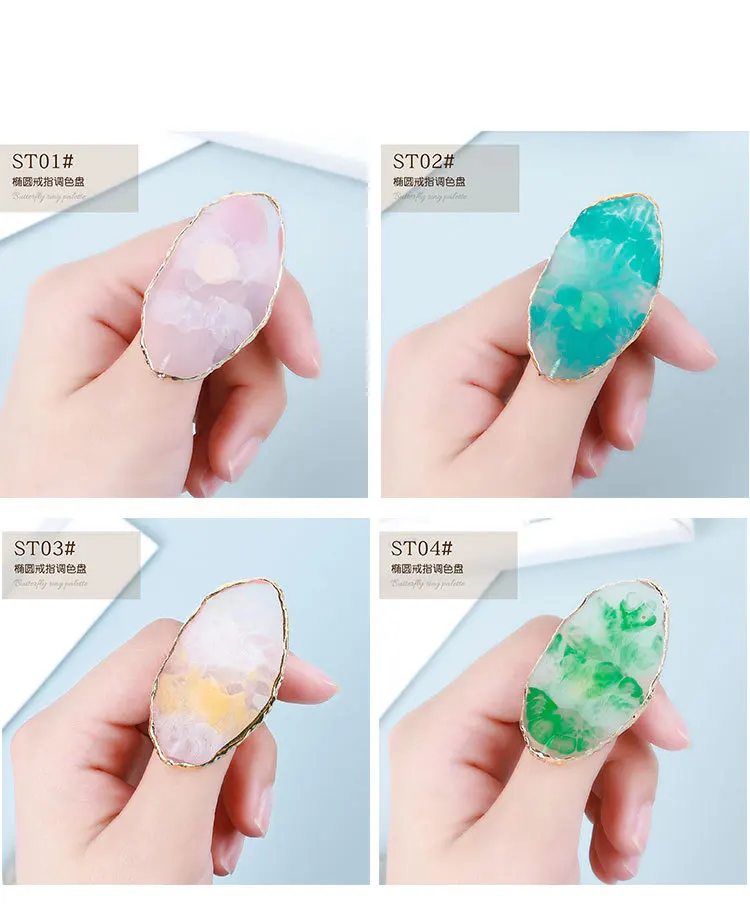 Новинка полимерная каменная Палитра для дизайна ногтей кольцо на палец