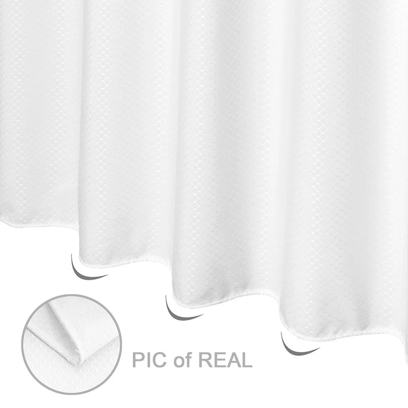 Белая сетчатая занавеска для душа из полиэстера с сеткой водонепроницаемая