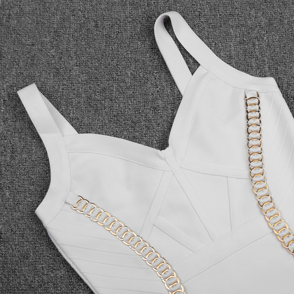 Женское вечернее платье Ocstrade Белое Облегающее Платье с цепочкой в стиле Звезд