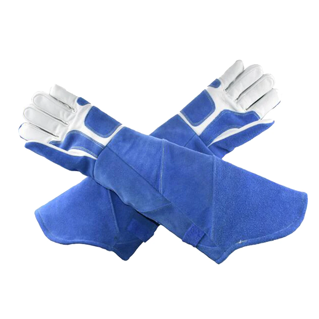 

Faux Cowhide Anti - bite Gloves, Parrot Hamster Chewing Working Safety Protective Gloves, 3 Sizes to Choose