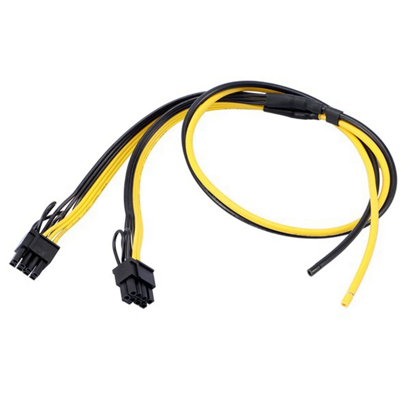 

6Pcs Dual Pcie PCI-E Graphic Video Card 8Pin 6+2Pin DIY Splitter Power Cable Cord For Bitcoin Litecoin RIG Miner