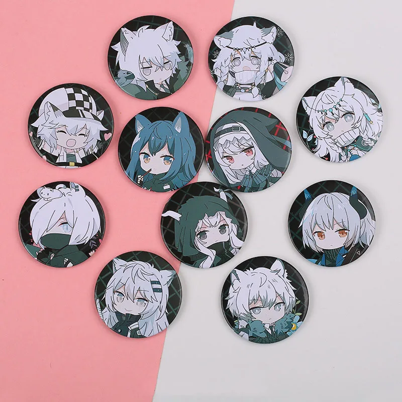 

10 Pcs/set Cute Japan Anime Arknights Metal Brooch Pins Figure Texas Sliverash Lappland Specter Liskarm Cosplay Badges Gift Toys