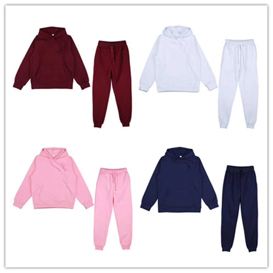 

Женский спортивный костюм большого размера, флисовые толстовки, повседневный спортивный комплект, свитшоты, пуловер, спортивные штаны для ...