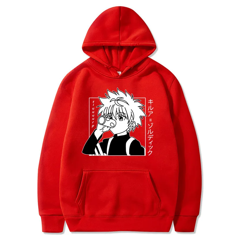 

Cute Mens Hoodies Hunter X Hunter Men Women Pullovers Hoodies Sweatshirts Killua Zoldyck Hisoka 90s Anime Hoody Streetwear Tops