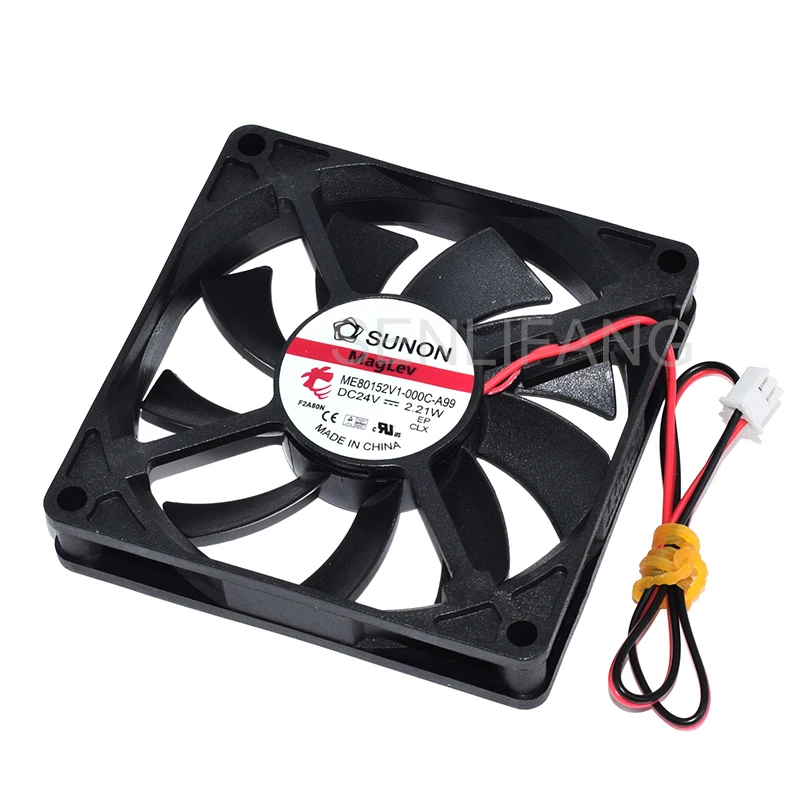 Новый квадратный охлаждающий вентилятор SUNON ME80152V1-000C-A99 DC24V 2,21 W с двумя проводами
