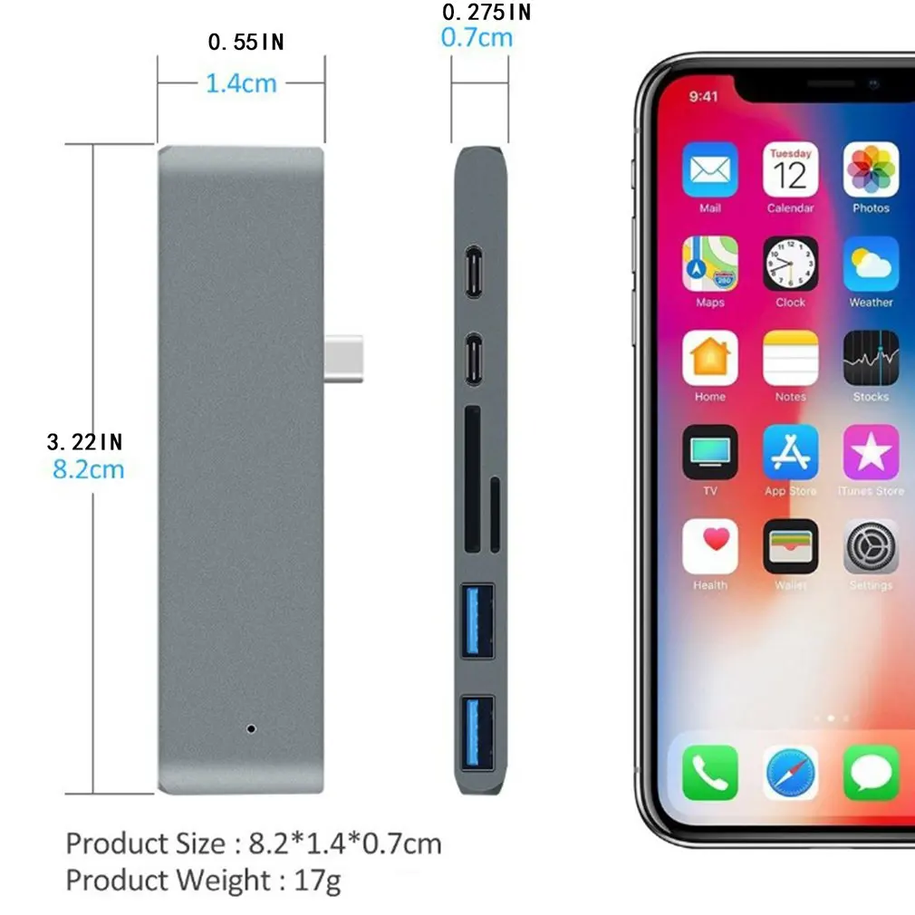 

Notebook Hub USB-C To HDMI Splitter Type-c Docking Station Card Reader USB Adapter Portable Type-c Hub Docking Station