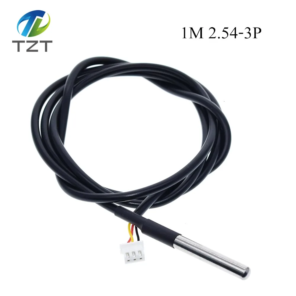 1M 2.54-3P Cable TZT DS1820 посылка из нержавеющей стали, водонепроницаемый датчик температуры DS18b20, датчик температуры 18B20 для Arduino - Цвет: 1M 2.54-3P Cable