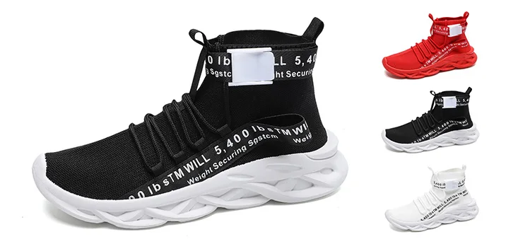 Летающая тканая Спортивная повседневная мужская обувь большого размера носки