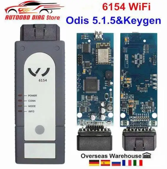 Новейший 5.1.6 6154 полный чип ODIS V5.1.6 6154 WiFi OBD2 диагностический инструмент для Audi для Skoda лучше, чем 5054A OKI