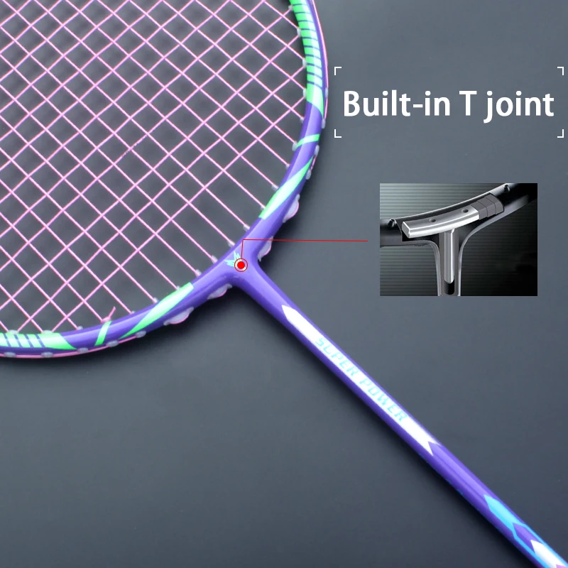 Ракетки для бадминтона из углеродного волокна суперсветильник ракетки 8U 65 ± 3g