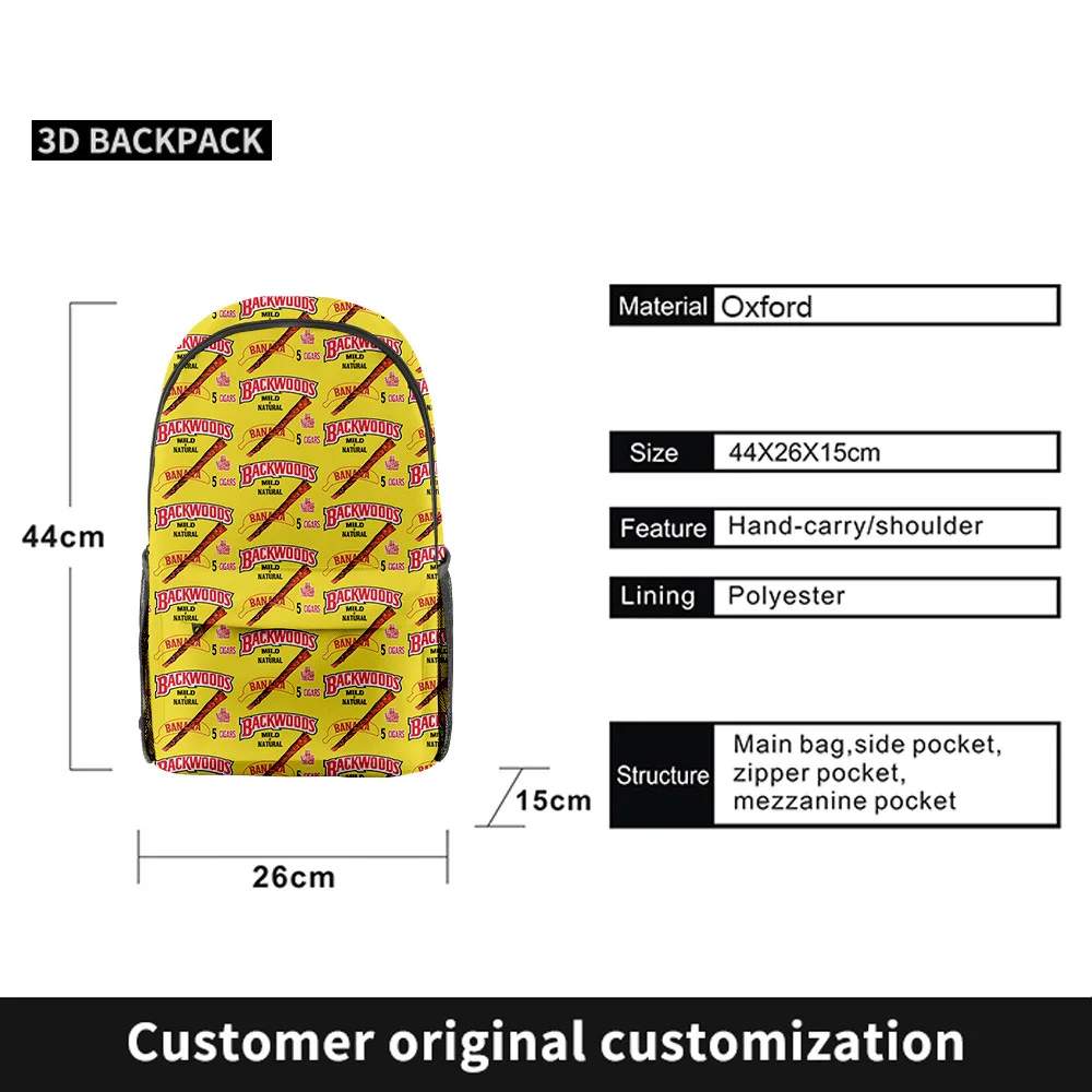 

2021 Fashion Cookies Backpacks Bags Teenager Boys Girls School Bags Kawaii Men Women 3D Backpacks Laptop Travel Bags