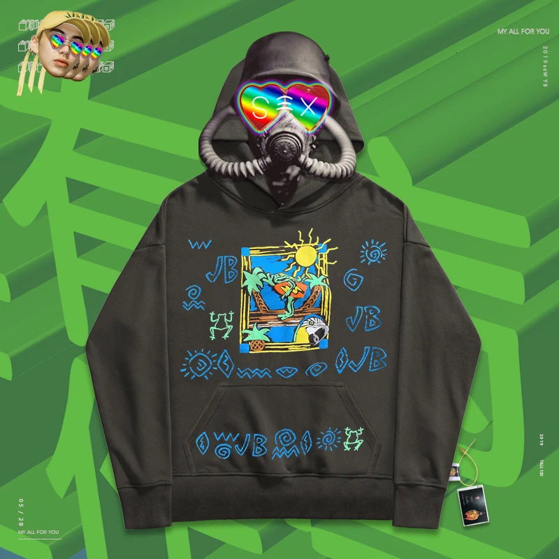 Новое поступление Свитера для улицы и досуга рисунок в виде лягушки граффити