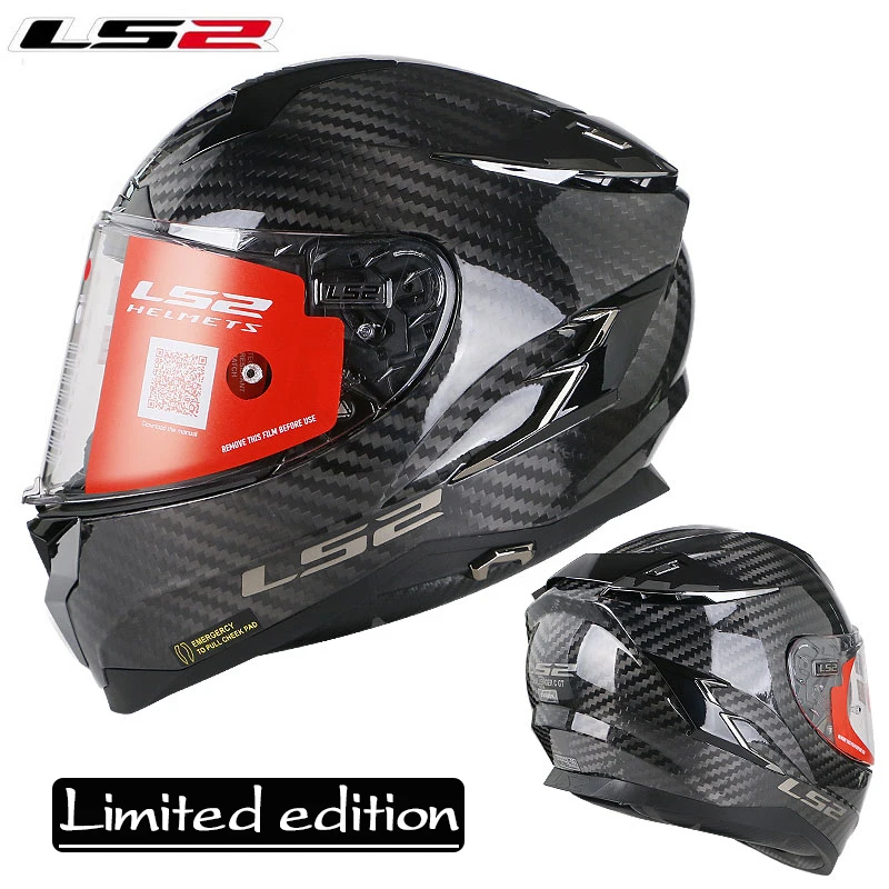 

LS2 Полнолицевой шлем из углеродного волокна и fiberg super run, мотоциклетный шлем, мужской локомотивный гоночный автомобильный козырек