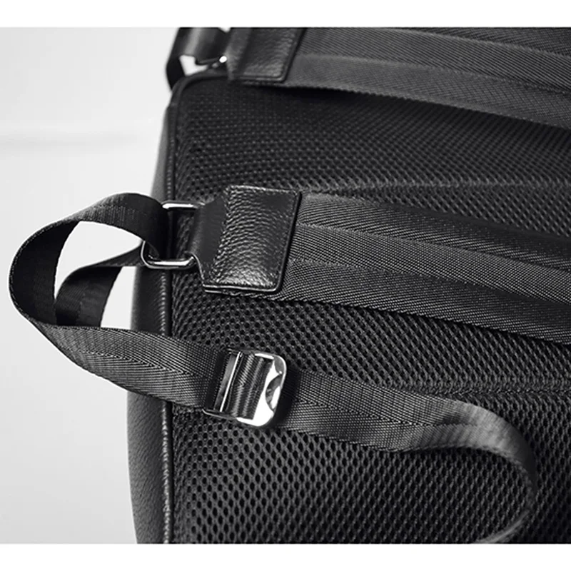 

AETOO Leather Fashion Backpack Korean Trendy Men's Leather Simple Business Travel 15 Inch Computer Backpack