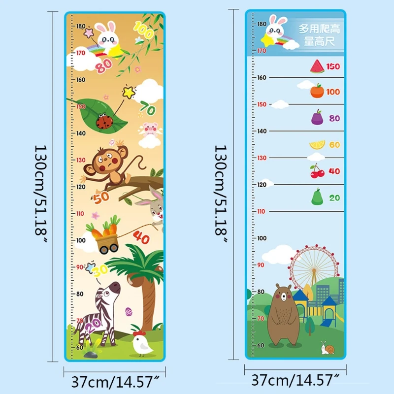 

N7ME 1Set Cartoon Growth Chart Height Measurement Board Stick Ball Game Toy for Activity Centers Interactive Montessori Toy