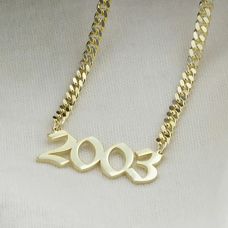 

Stainless Steel Personalized Digital Necklace Customized Digital Necklace Initial New Fashion Necklace Jewelry Gift
