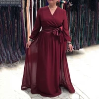 african simple design elegant dress for women evening dinner clothes 2021 spring long sleeve plus size chiffon ladies maxi dress