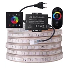 220В светодиодный светильник-полоса с лентой RGB 5050 60 светодиодный водонепроницаемый гибкий светодиодный светильник 1500 Вт 750 Вт с пультом дистанционного управления