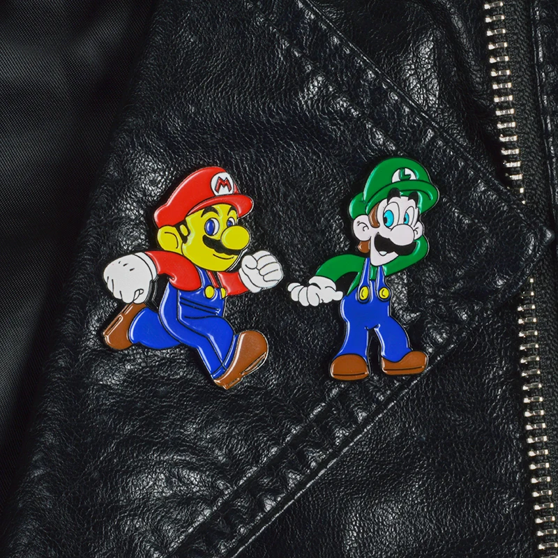 Классическая игра лацкан Металлические Булавки Super Mario Bros. Пиксельные Мультяшные броши значки на рюкзак булавки ювелирные изделия подарок для фанатов игр друзей