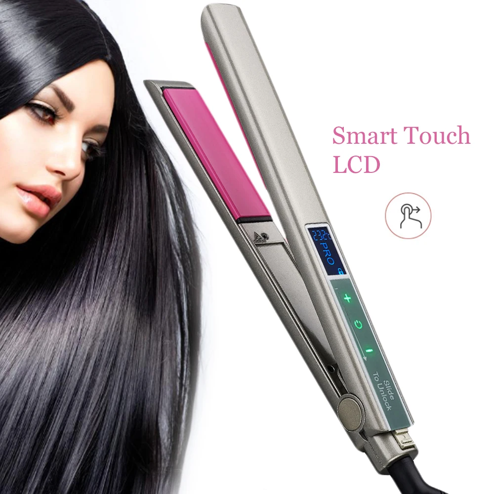 

Hair Straightener Intelligent Touch LCD Display Screen Floating Panel Fast Heating Flat lron Professional Straightening Irons