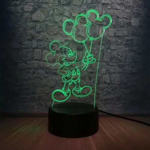 style 4 Дропшиппинг 3D светодиодный светильник Микки Минни Маус Дональд Дак Дейзи Тинкер Белл 7 цветов Изменение ночник украшение комнаты подарок - Испускаемый цвет: style 4