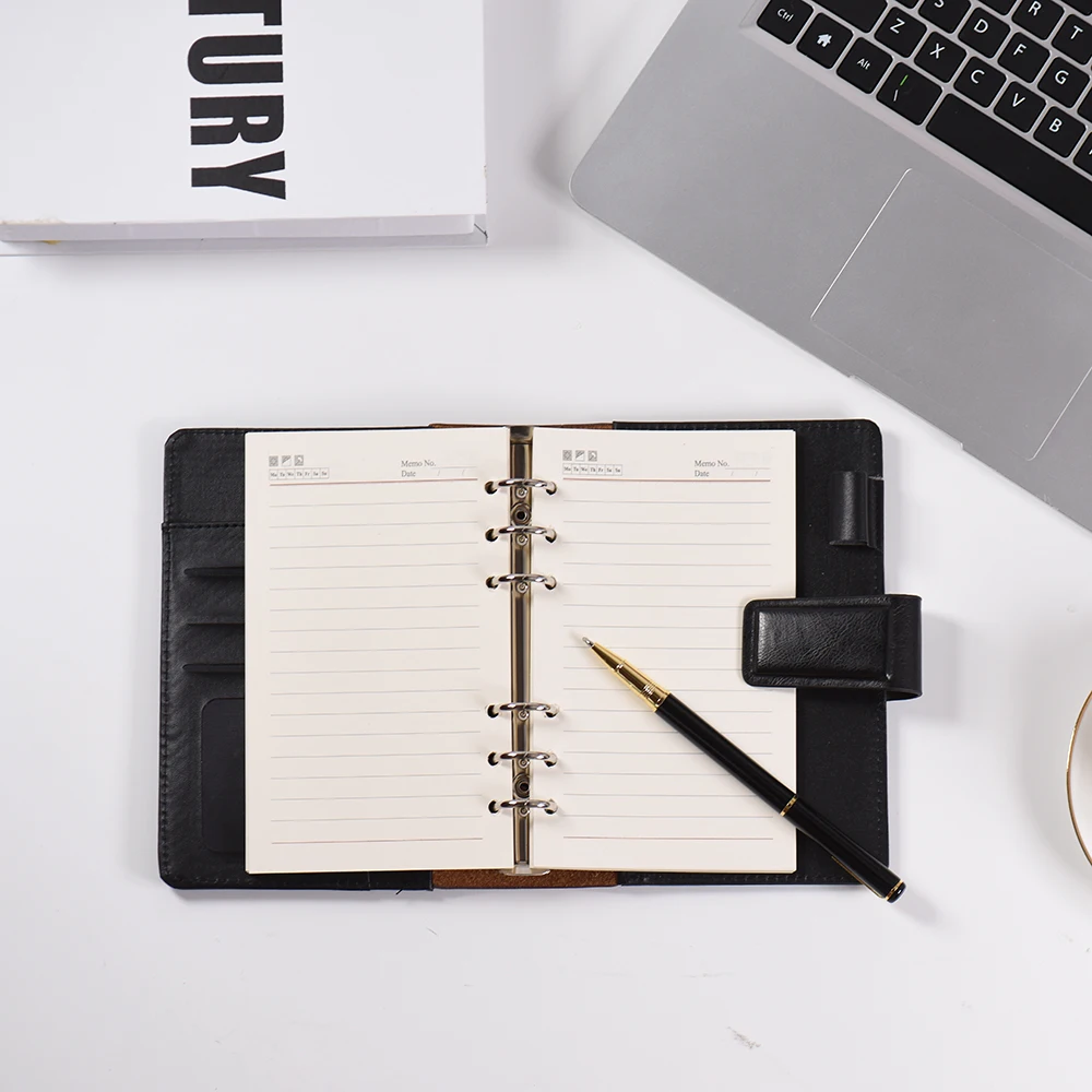 Спиральный блокнот A6 PU с отрывными листьями рандомная программа винтажные