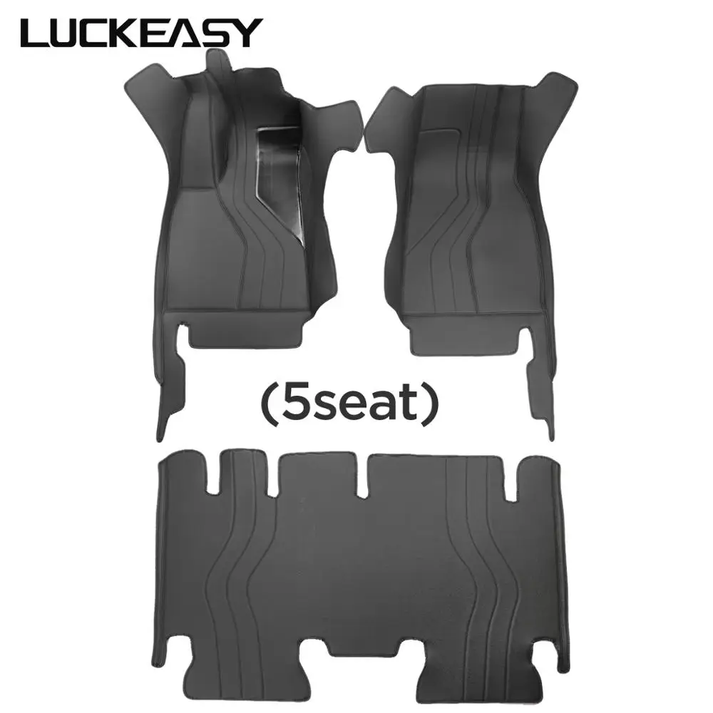 

LUCKEASY For Tesla Model X 2017-2020 (6 seats and 5seats)version microfiber leather wear all-inclusive Floor Mats