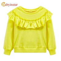 new 2021 baby girl sweatshirts girls clothing t shirts spring solid ruffles design tops for toddler girl tops tees