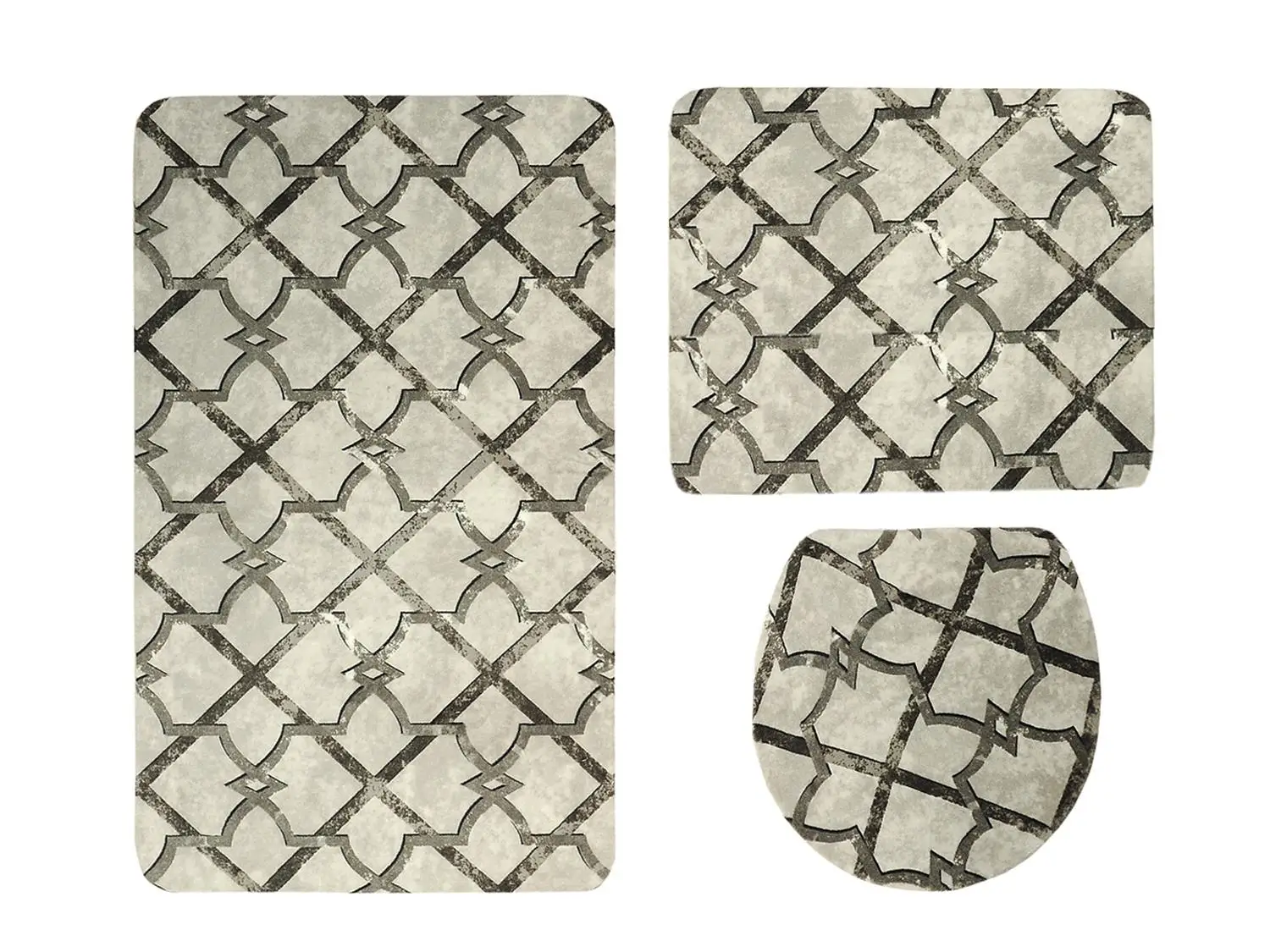 

Elegance pcs set Toilet Seat Pad Reign Gray