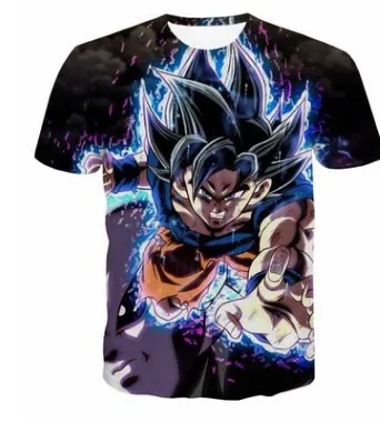 Новый Dragon Ball Супер Saiyan футболка vegeta 3D для мужчин и женщин AnimeGoku Harajuku