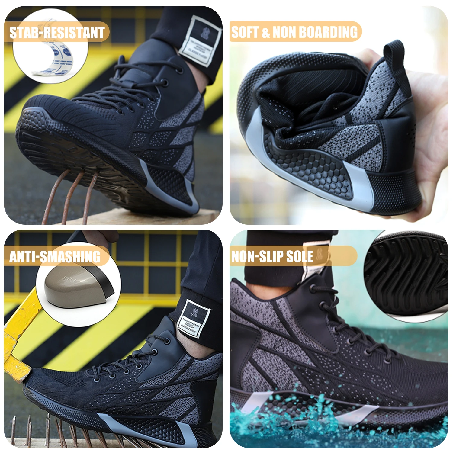 Winter Snow Ankle Boots Protected Steel Toe Shoes Men's Work Industrial Safety Boot Male Sneakers Lightweight Platform Shoes