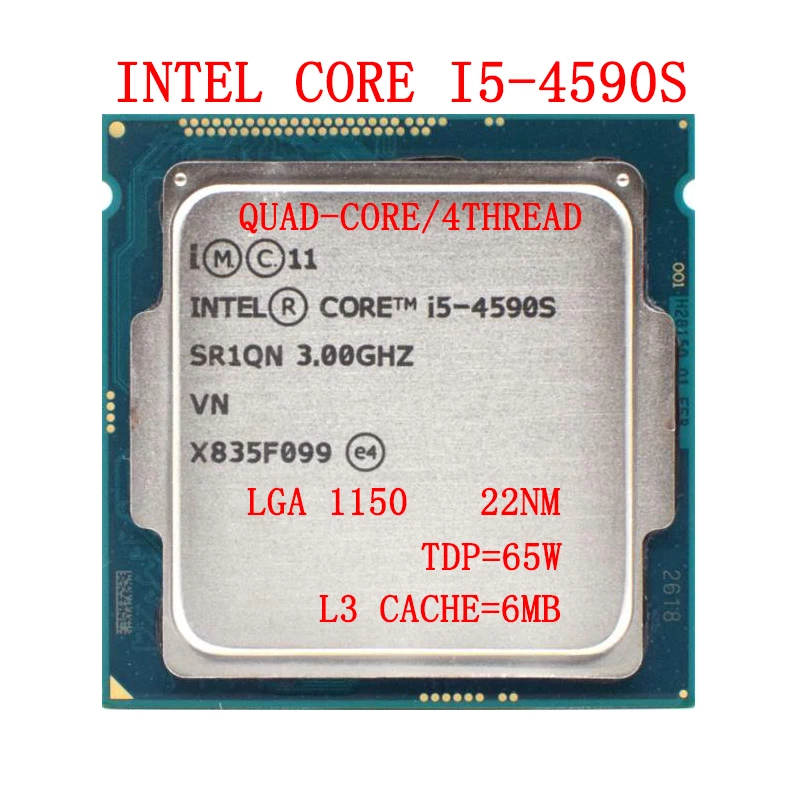 

Intel Core i5-4590S i5 4590S Processor Quad-Core 3.0GHz 6MB 65W LGA 1150 Desktop CPU