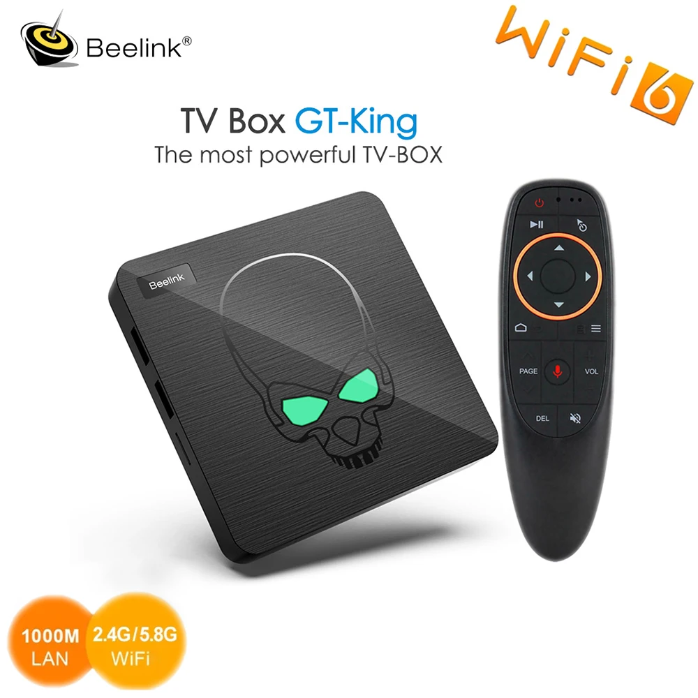 

Beelink GT King Android 9.0 TV Box 4GB LPDDR4 64GB ROM WiFi6 BT 4.1 4K 75hz 1000M LAN Amlogic S922X Hexa-core G52 MP6 Graphics