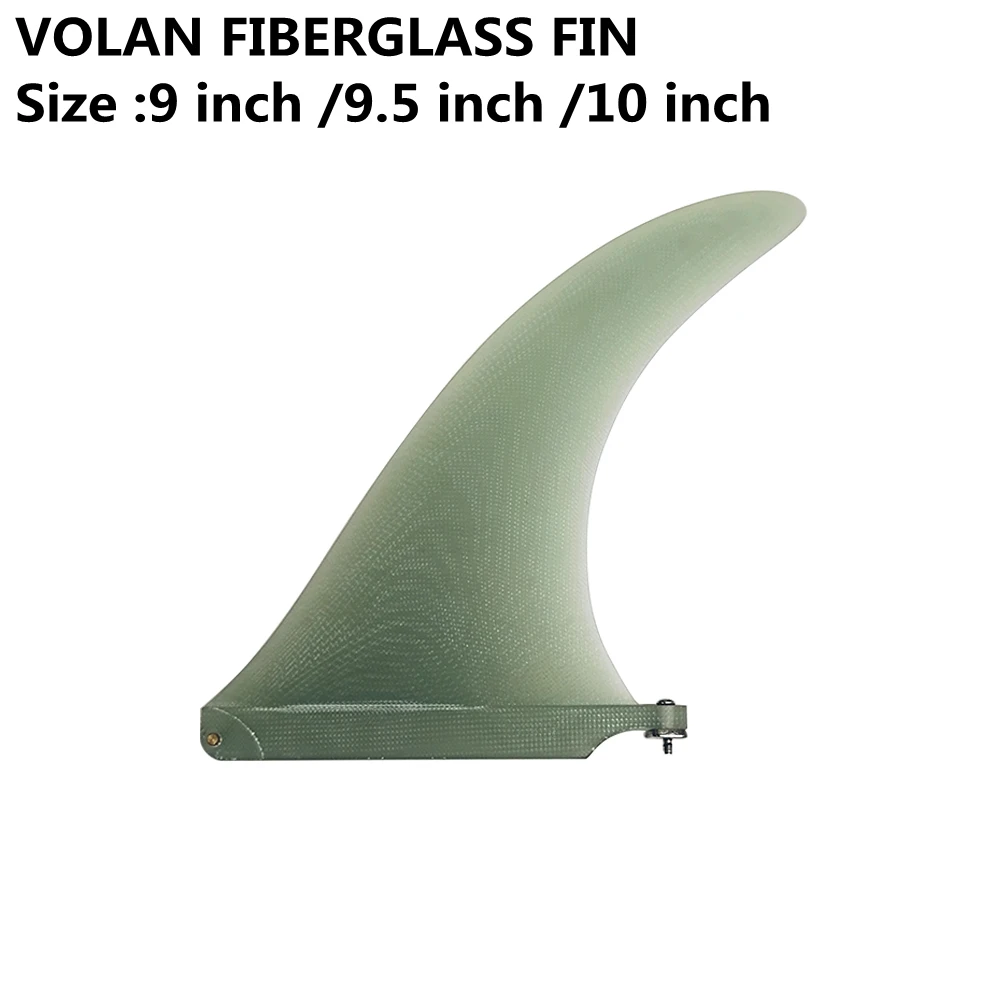 Surf Longboard Fins VOLAN fiberglass 9/9.5/10 inch Length  Surf Fin green color Fin Surfboard Fin 9/9.5/10 inch Length