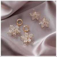 100 925 silver needle retro style flower acrylic alloy gold color stud earrings set for women jewelry gift set
