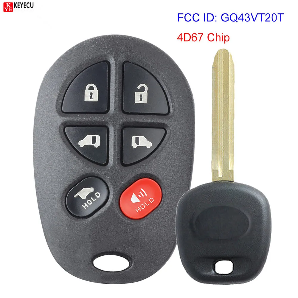 KEYECU для Toyota Sienna 2004 2005 2006 2007 2008 2009 2010 2011 2012 2013 идентификатор FCC: GQ43VT20T 4D67 чип |