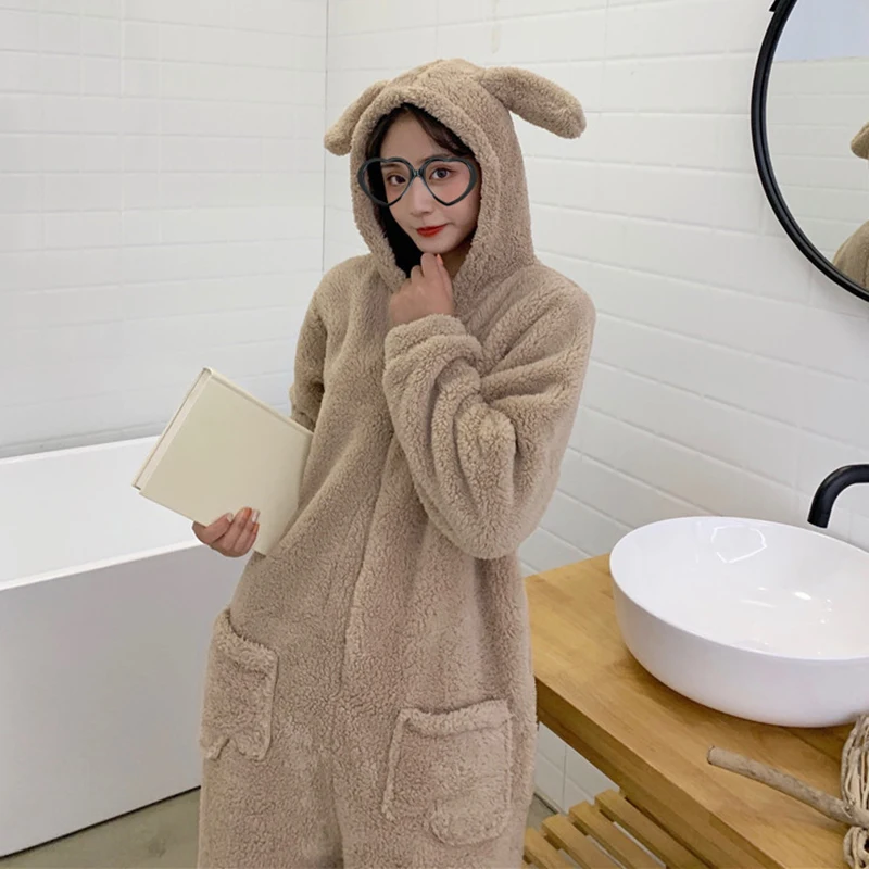 Пижама для взрослых костюм костюмированной вечеринки с милым кроликом животными