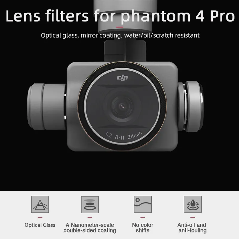 Комплект фильтр для дрона Phantom 4 Pro UV CPL ND8 ND-PL фильтров оптическое стекло защита