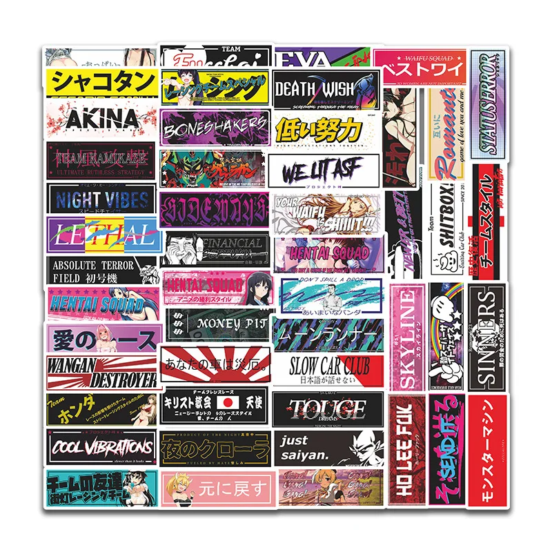 

10/50Pcs Racing Style JDM Sticker For Motorcycle Suitcase Skateboard Laptop Fridge Phone Car Styling Sticker Kid Classic Toys