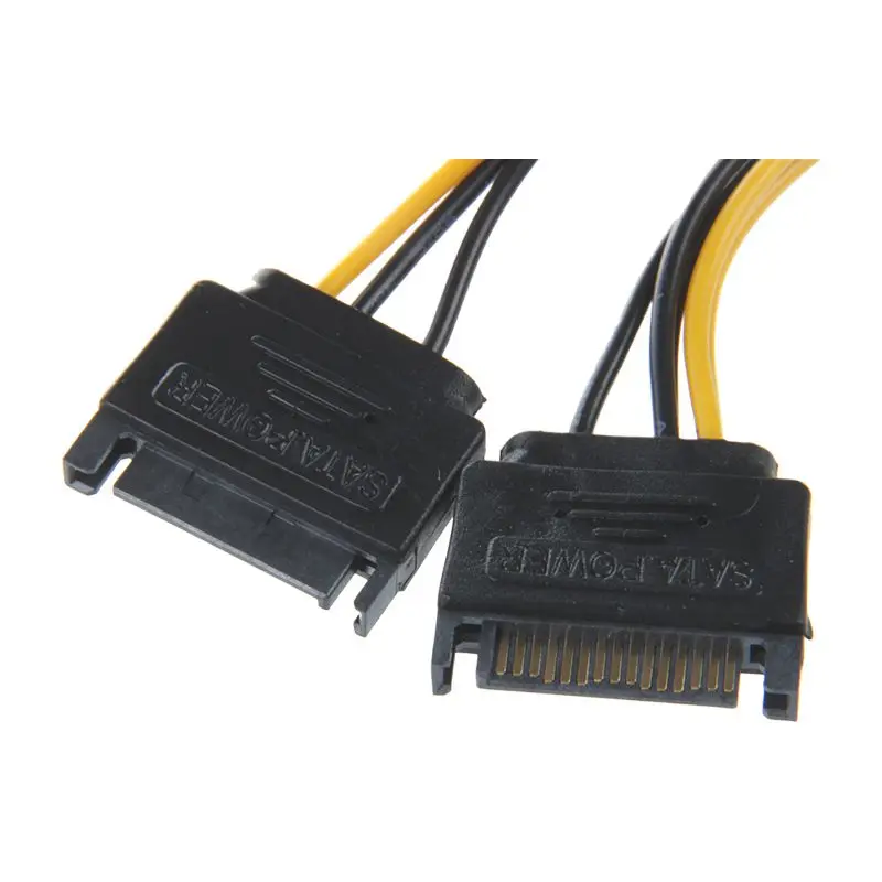 Двойной 15 Pin SATA штекерным PCIE 8Pin (6 + 2) Мужской видеокарта Мощность кабель |